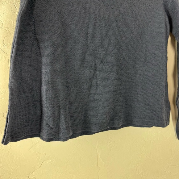 Eileen Fisher Sweater Pullover Sweatshirt Knit Top Shirt Textured Dark Blue Navy - Picture 6 of 9
